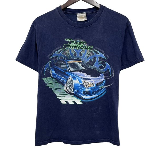 Vtg The Fast and the Furious Speed Machine T-Shirt Skyline Blue Kid's XL Men's M - Picture 1 of 9